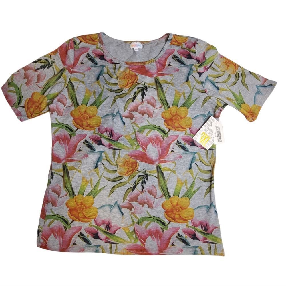 Nwt LulaRoe shirt, classic, gray floral,  size 3XL